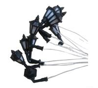PureBowlic 10 Pcs HO Scale 1:100 Model Street Lights, 3V LED Railway Lampposts With Wiring For Train Layout Scenery, White Plastic Wall Lamps Accessories