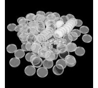 PureBowlic 100Pcs Clear Plastic Coin Ules For 21Mm Coins, Hard Storage Holders Cases Box For Collecting Commemorative Silver Copper Gold Rounds Display