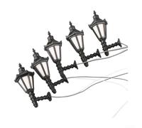 PureBowlic 10Pcs G Scale Model Railway LED Lampposts 1:25 White Lights 3V Wiring For Train Scenery Layout Garden Street Accessories Plastic Lamp Posts For