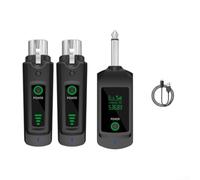 PureBowlic 2.4G XLR Wireless Microphone System For 80M Range,Rechargeable Transmitter Receiver For Dynamic Mics,Dual Device Support For Live Performance And Recording,Black(1 in 2)
