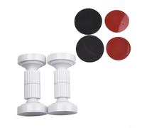 PureBowlic 2 Pcs Adjustable Threaded Headboard Stoppers, Anti-Shake Bed Stability Support For Bedroom Furniture, Metal And Plastic Wall Mount Bumpers To Prevent Shaking, White(M)
