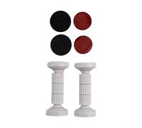 PureBowlic 2 Pcs Adjustable Threaded Headboard Stoppers, Anti-Shake Bed Stability Support For Bedroom Furniture, Metal And Plastic Wall Mount Bumpers To Prevent Shaking, White(L)