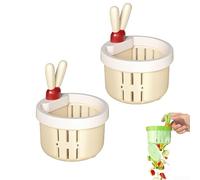 PureBowlic 2 Pcs Rabbit Ear Sink Drain Strainer, Press-to-Dump Kitchen Sink Filter Basket For One-Touch Lifting Stopper For Efficient Food Waste Catching And Clog Prevention In Utility Sinks, Green(4)