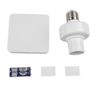 PureBowlic 220V Smart E27 Lamp Holder For Wireless Remote Control Switch For LED Bulbs, 165-265V Wide Voltage, Auto Restore, Pairing, White Plastic Base For Lighting(B)