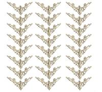 PureBowlic 24pcs Iron Corner Edge Protectors for Hardcover For Books Photo Frames Jewelry Boxes ScrapFor Books and Decorative Storage Boxes (Yellow)