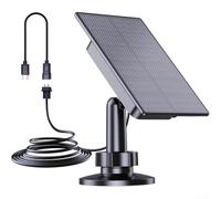 PureBowlic 2W Solar Panel Charger For Outdoor Security Cameras, Monoline With 360° Bracket & Cable, Weatherproof Powerful Supply For Ring, for eufy, for blink, for reolink