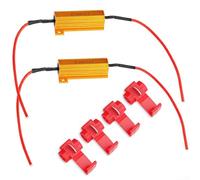 PureBowlic 2X 50W 6 Ohm Load Resistors For LED Turn Signal Lights, Inline Wiring Kit To Fix For Hyper for flash & Error Codes, Includes T-Taps For Car Truck Motorcycle Bulb Conversion