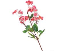 PureBowlic 3 Prong Lace Artificial For Cherry Blossom Silk Flower With Flexible Wire Stems, Realistic Fake Flowers For Home Wedding Hotel Party Decor, 46Cm Pink(Rose Red)