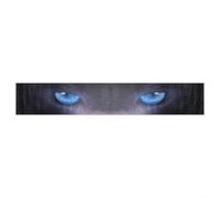 PureBowlic 3D Car Windshield Er Terror Decor Sunshade Decal, PVC Front Rear Window Graphic, See-Through No, Yellow Blue Fire Skull for WOLF Eyes, 52.36x8.27 Inch(Blue Eyes)
