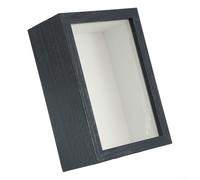 PureBowlic 3D Shadow Box Frame 7 Inch with 5cm Depth for Dried Flowers and Figurines, DIY Display Case Made of Density Board for Home Decor Wedding Memories Wood Color(black)