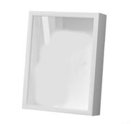 PureBowlic 3D Shadow Box Frame 7 Inch with 5cm Depth for Dried Flowers and Figurines, DIY Display Case Made of Density Board for Home Decor Wedding Memories Wood Color(white)
