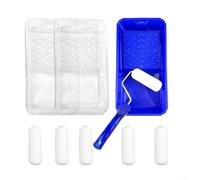 PureBowlic 4-Inch Paint Roller Set With 6 Sponge Rollers And 2 Disposable Trays, for MINI Foam Roller Kit For Walls Doors Cabinets, Small Paint Touch Up Tool For DIY Home Improvement Projects