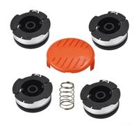 PureBowlic 4 Pack Trimmer Spool With Cap And Spring For Black And Decker Eater, Auto Feed Replacement Line For GH400 GH500 GH600 GH900 ST6600 CST1200 MTC220 Grass Parts