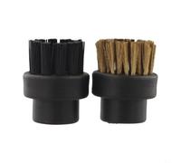 PureBowlic 4 Piece Steam Cleaner Accessory Kit with Round Brush and Copper Wire Nozzles, for Dupray Floor Steam Cleaners for Deep Cleaning Hard to Reach Areas, Black