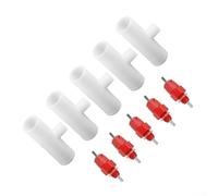 PureBowlic 5 Pack Poultry Drinking Nipples With 1/2" PVC Reducing Tees, 360 Degree Automatic Chicken Waterer Fittings For DIY Bucket Or Pipe Systems, Low Pressure Gravity Fed