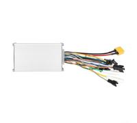PureBowlic 52V 25A Electric Scooter Controller Brushless No Hall Wires for Lithium Battery Packs Aluminum Alloy Housing Smooth Acceleration DIY Replacement Part White