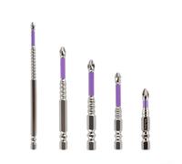 PureBowlic 5Pcs PH2 Magnetic Screwdriver Bits Set, Anti-Slip Quick-Change Batch Heads In 50-150mm Lengths, High-Carbon Steel Cross Driver Bits For DIY Furniture Electronics Automotive Repair Tools