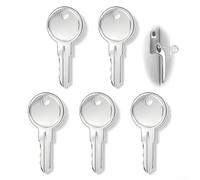 PureBowlic 5Pcs UPVC Window Handle Key Replacement For Securistyle Locks, High-Strength Metal Alloy Keys For Smooth Operation, Silver Finish For Home And Property