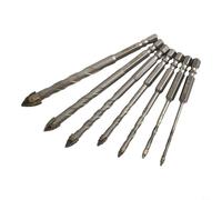 PureBowlic 7Pcs Eccentric Triangle Drill Bit Set For Glass For TILE Rock Concrete, Carbide Tipped Hex Shank 3-12mm, Precision Punching Bits For Hard Materials For Water
