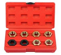 PureBowlic 8PCS Metric And for IMPERIAL Thread Repair Tool Kit, Alloy Hex Die Set For Automotive Drive Shaft And Constant for VELOCITY Joint Screws, Red