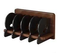 PureBowlic Acrylic CD Display Stand And Vinyl Record Storage Shelf, Modern Multifunctional Organizer With Separate Compartments For Home Office, Sturdy Density Board Frame(Walnut + Black)