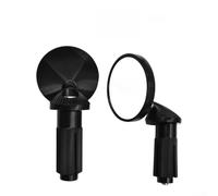 PureBowlic Aluminum Alloy Round Motorcycle Rearview Mirrors, Black Handlebar Side Mirror Pair With White Or Blue Glass, Fit For Most Motorbikes And Scooters, Easily Installation, 2 Pack(White)
