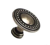 PureBowlic Antique Brass Cabinet Knobs Zinc Alloy Vintage Drawer Pulls for Kitchen Cupboard Dresser 1.65 Inch Bronze Handles with Screws 6 Pack Ergonomic Grip Yellow Sturdy Metal Easy Install(3)