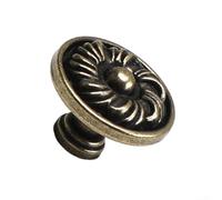 PureBowlic Antique Brass Cabinet Knobs Zinc Alloy Vintage Drawer Pulls for Kitchen Cupboard Dresser 1.65 Inch Bronze Handles with Screws 6 Pack Ergonomic Grip Yellow Sturdy Metal Easy Install(2)