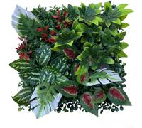PureBowlic Artificial Green Panel 30x30cm, Realistic Fake Plant Decor for Shop Fronts, Commercial Displays & Gardens, Plastic Grass Tiles for Modular Design for Indoor Use - Green(L)