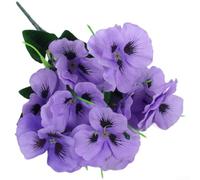 PureBowlic Artificial Pansy Silk Flowers With Detailed Petals And Leaves For Wedding Decoration And Home Indoor Outdoor Garden Ornament, Made From Silk And Plastic To Resist Fading(H)