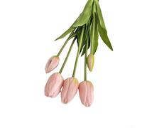 PureBowlic Artificial Tulip Flowers Real Touch PE Fake Plants For Home Garden Decor, Soft Rubber Silk Flower Bouquets For Living Room Dining Table Centerpiece Wedding Party Decoration(Shallow pink)