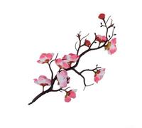 PureBowlic Artificial Wintersweet Flower Bunch, Realistic Silk Plum Blossom Arrangement For Chinese Style Wedding Home Decor, Plastic Fake Floral Centerpiece In White Red Pink Rose Red(28cm pink)