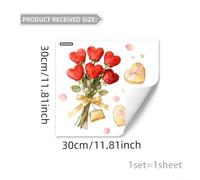 PureBowlic Bedroom Window Decal Heart Flower for static Cling 30cm Bedroom | Romantic heart flower pattern, festive Valentine for vibe, no needed, reusable PVC material