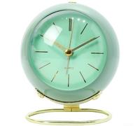 PureBowlic Bedside Alarm Clock with Night Light Silent Move | Sleek minimalist design, round base stability, contemporary look, fits any decor, sturdy construction(Green)