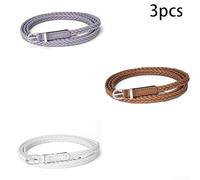 PureBowlic Belt Daily Pin Buckle Waistband Dresses Skirts Blouses | Women\'s Retro Braided Thin Woven Vintage For Slim PU Leather Wear Special For Occasions Pin Buckle Waistband Black 1Cm