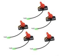 PureBowlic BTL-EY20 On-Off Wire Engine Stop Switch, 250V 10A Power Flameout Kill Switch For 8Cm Cable, 45 Degree Rotation, Compact Plastic Design For Industrial Equipment (Black/Red)(1PCS)