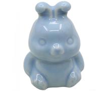 PureBowlic Ceramic Rabbit Cabinet Handle With Brass Base, Cute Bunny Drawer Pull Knob For Wardrobe TV Shoe Cupboard, Modern Decorative Hardware, Light Pink 3.6x3.1x5.5cm(Light Blue)