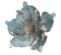 PureBowlic Cloth Plastic Poinsettia Bauble 20cm Hanging Xmas Decoration