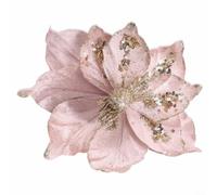 PureBowlic Cloth Plastic Poinsettia Bauble 20cm Hanging Xmas Decoration