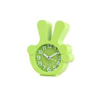 PureBowlic Cute Finger Shaped Alarm Clock For Loud Bell And Jump Second Movement, Dual Display Analog Digital Desk Decor For Students Bedroom, For Battery Operated Creative Piece, Light Green