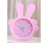 PureBowlic Cute Finger Shaped Alarm Clock For Loud Bell And Jump Second Movement, Dual Display Analog Digital Desk Decor For Students Bedroom, For Battery Operated Creative Piece, Light Green(Pink)