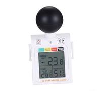 PureBowlic Digital 2-in-1 WBGT Heat Index Meter with Humidity Tester, Portable Thermal Detector for Indoor Outdoor Use, Adjustable Alarm LED Display, White