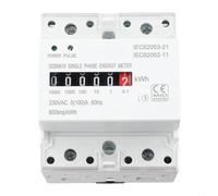 PureBowlic Din Rail Mounted Energy Meter Single Phase 220V 100A Precise KWh Counter Visual LED Indicator 800ImpkWh Pulse Output Install White Home Light Commercial