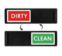 PureBowlic Dishwasher Clean Dirty Sign Indicator, Dual-Sided Kitchen Label For Status Tracking, Sturdy Magnetic Plate With Bold Lettering, Easily Install For All Standard Models, Silver(B)