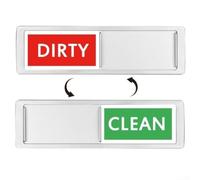 PureBowlic Dishwasher Clean Dirty Sign Indicator, Dual-Sided Kitchen Label For Status Tracking, Sturdy Magnetic Plate With Bold Lettering, Easily Install For All Standard Models, Silver(A)