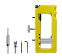 PureBowlic Door Hinge Installation Kit With Hole Locator Jig Drilling Guide Tool For Accurate Positioning On Various Doors Easily To Use Complete Set Yellow Red Blue(A)