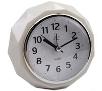 PureBowlic Dual Bell Alarm Clock Silent Movement LED Light | Silent sweep movement, dual alarm sounds, LED night light, plastic body, bedside decor(Creamy White)