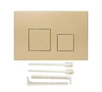 PureBowlic Dual Flush Plate For Geberit 01 10 20 21 30 50 60 UP300, Chrome Buttons And Frame For WC Toilet Cistern, Silver Black White Khaki Gold(Gold)