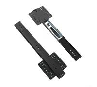 PureBowlic Flip Up Rlving Door Slide Rail For Cabinet, Concealed Folding Hinge Track With Smooth Ball Bearing, Cold Rolled Steel Heavy Duty Drawer Slides, Black 8 Inch(14-inch 35)