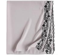 PureBowlic Floral Embroidered Lightweight Scarf For Women, Solid Color Breathable Polyester Shawl Wrap, Elegant Sun Protecting Dusts Cover, 175X75cm(N)